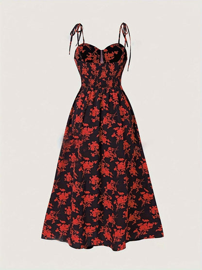 Pretty Floral Summer Dress with Adjustable Straps