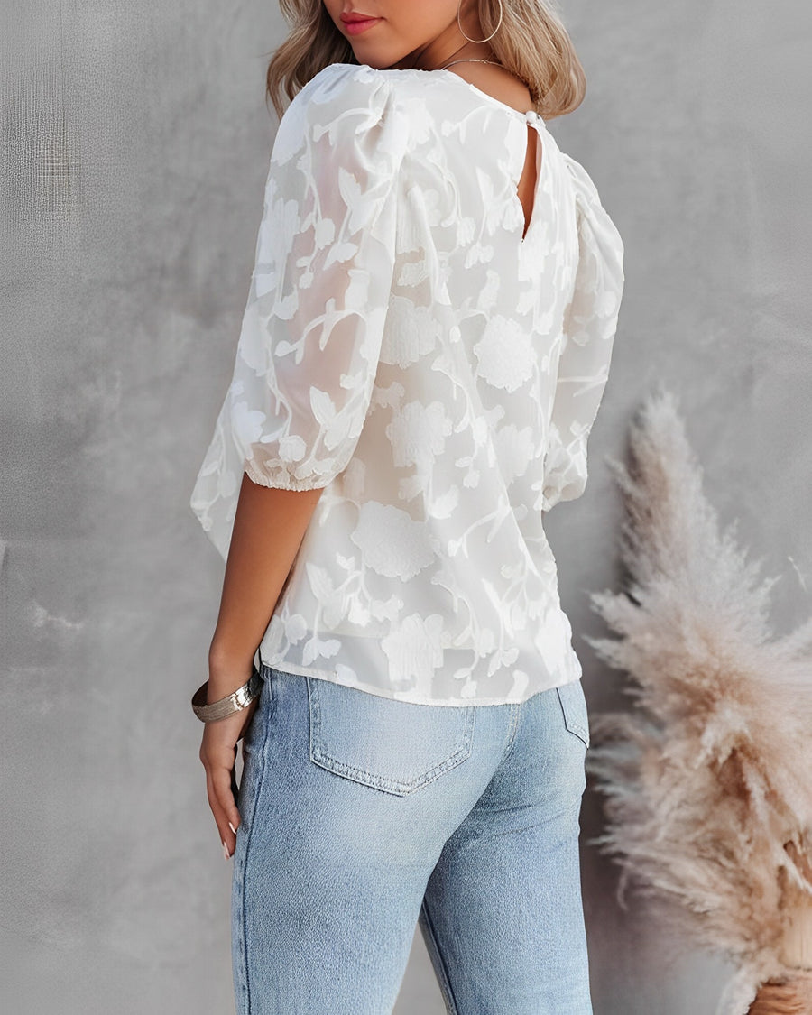 Ladies' Top with Ruffled Sleeve