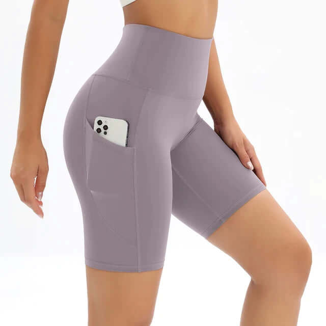 Women's Athletic Waist Running Shorts with Pockets