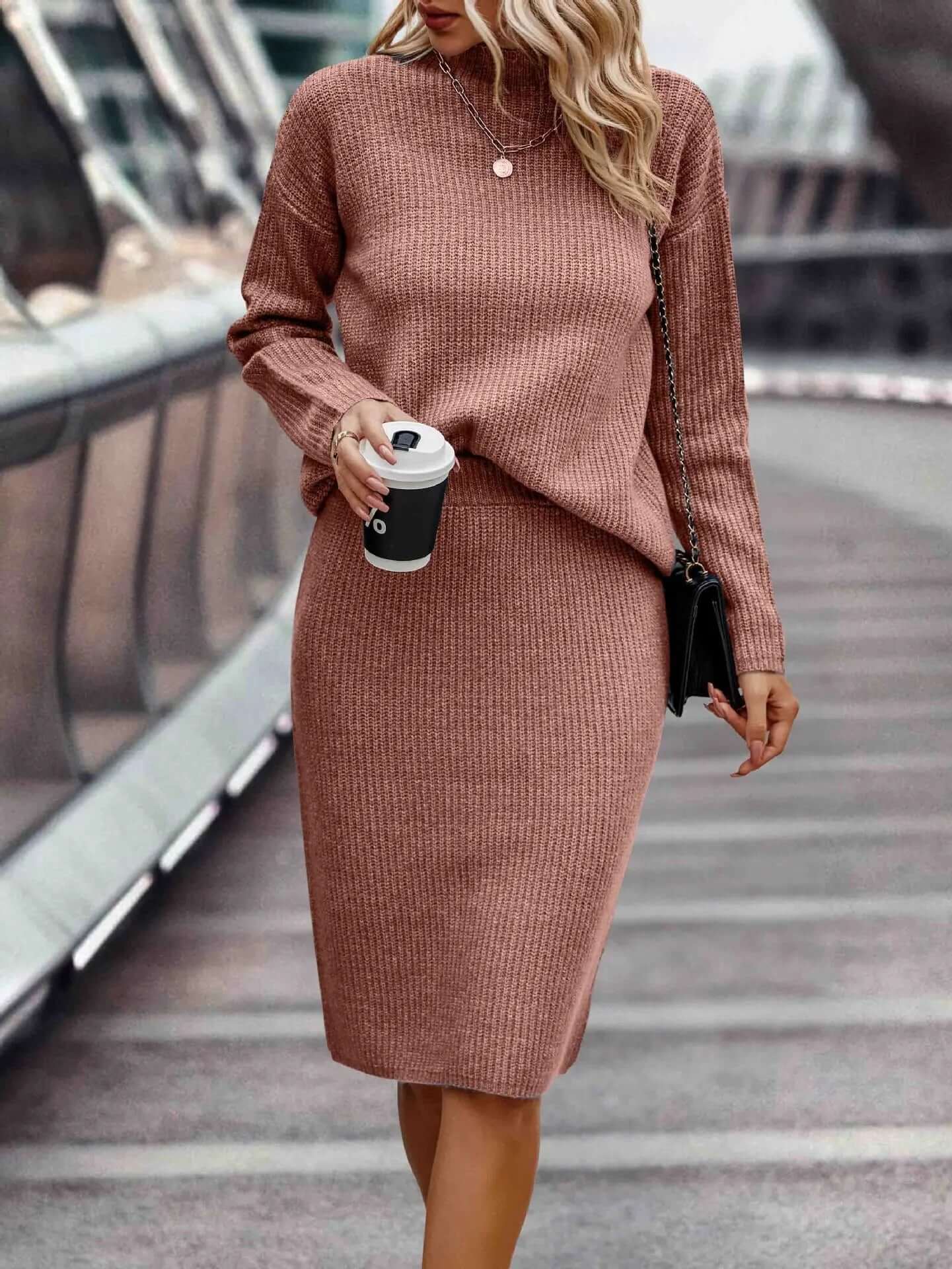 Ladies Cozy 2pc Knit Outfit