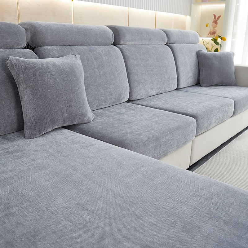 Plush Microfiber Sectional Couch Slipcover for Elegant Defense - Luxivelle