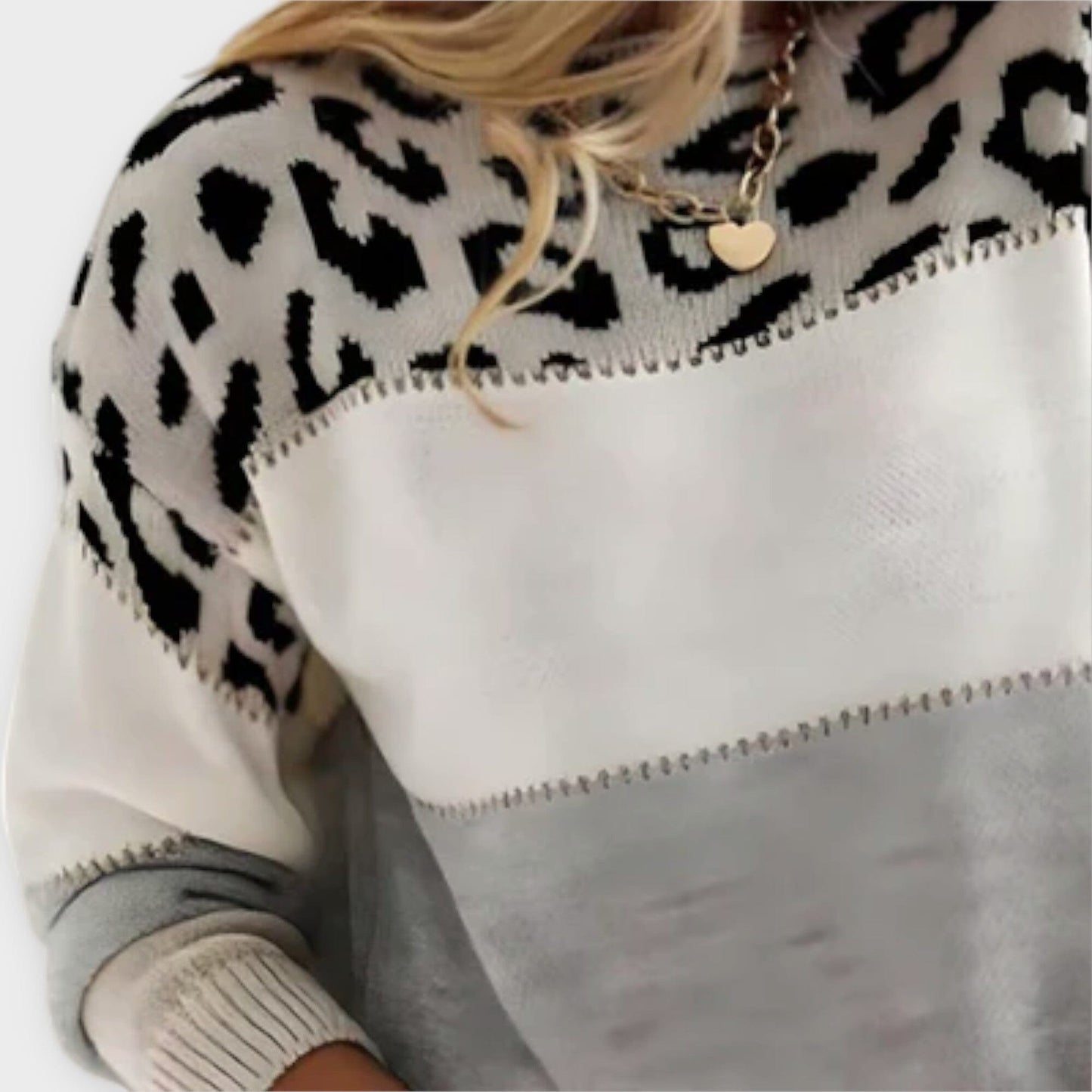 Relaxed Fit Leopard Print Sweater