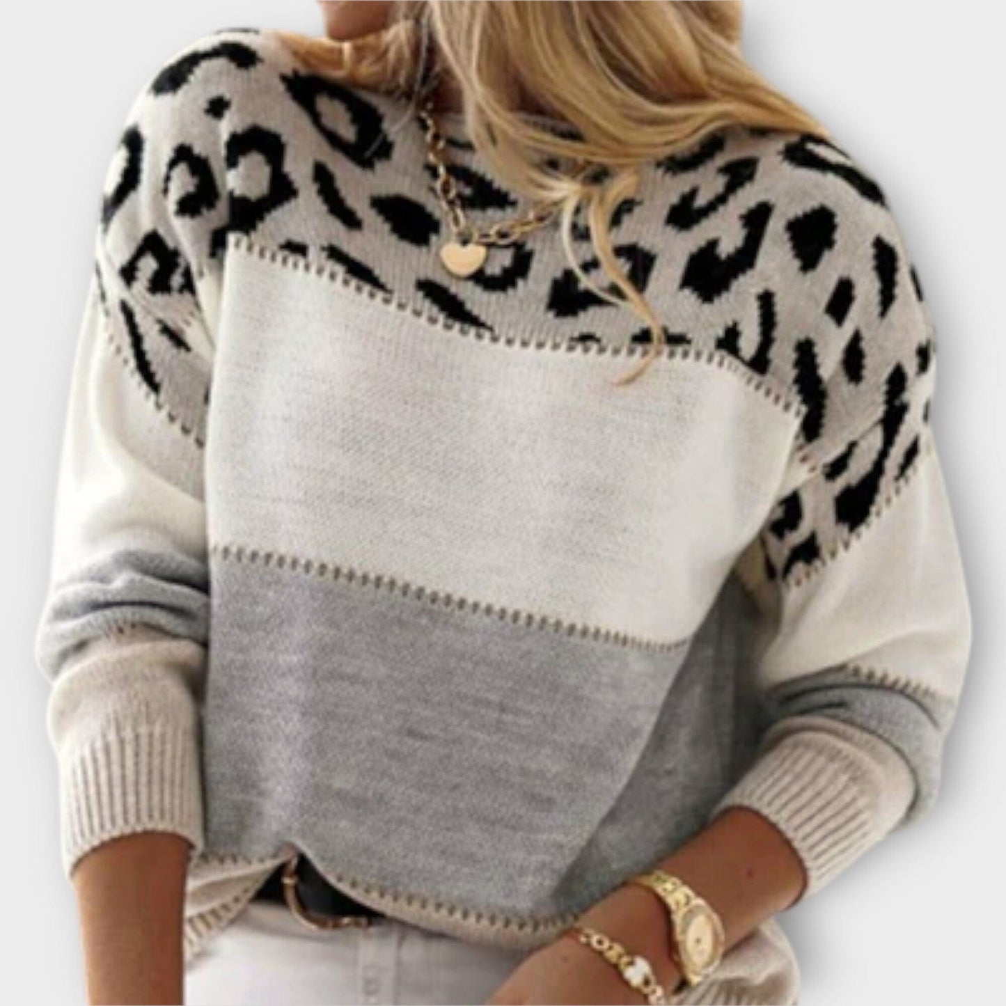 Relaxed Fit Leopard Print Sweater