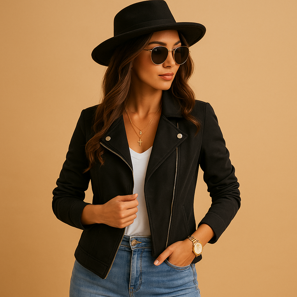 Short summer jacket for women in breathable fabric, available in auburn, black, grey, and khakiideal for stylish warm-weather outfits