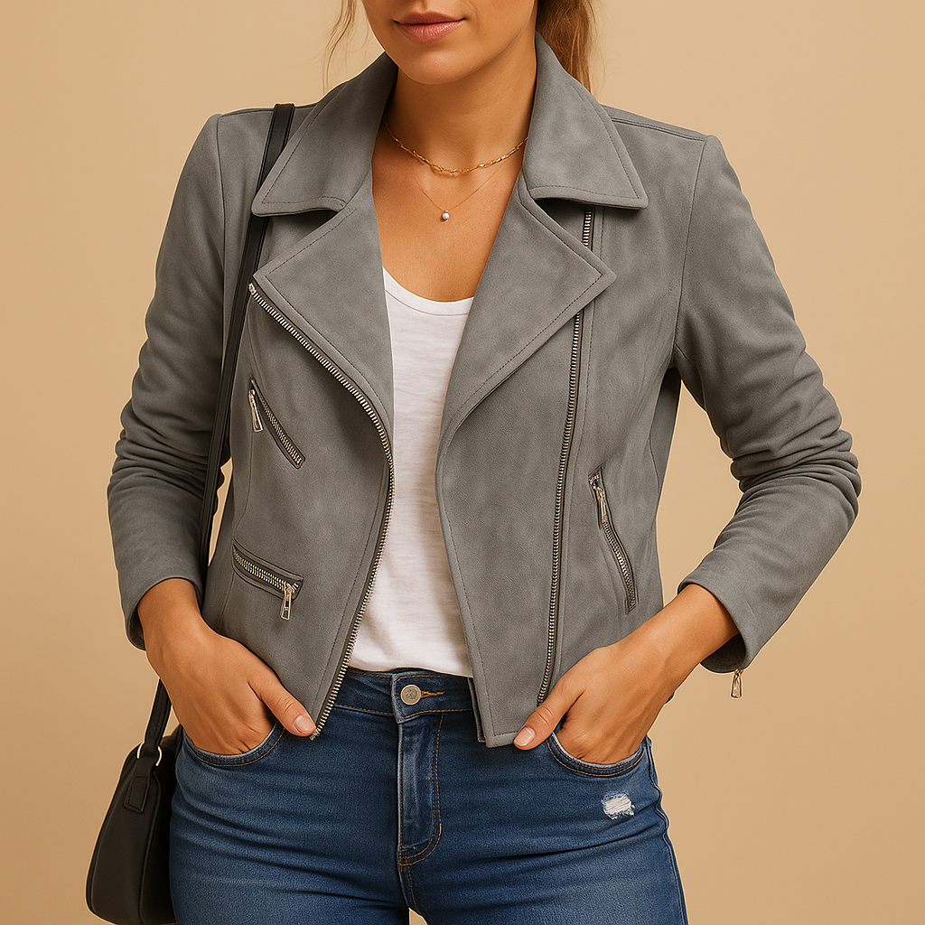 Short summer jacket for women in breathable fabric, available in auburn, black, grey, and khakiideal for stylish warm-weather outfits