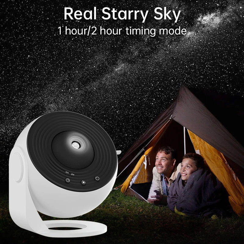 Children's Starry Sky Projector with USB, displaying colorful galaxy patterns on walls, creating a soothing bedtime ambiance.