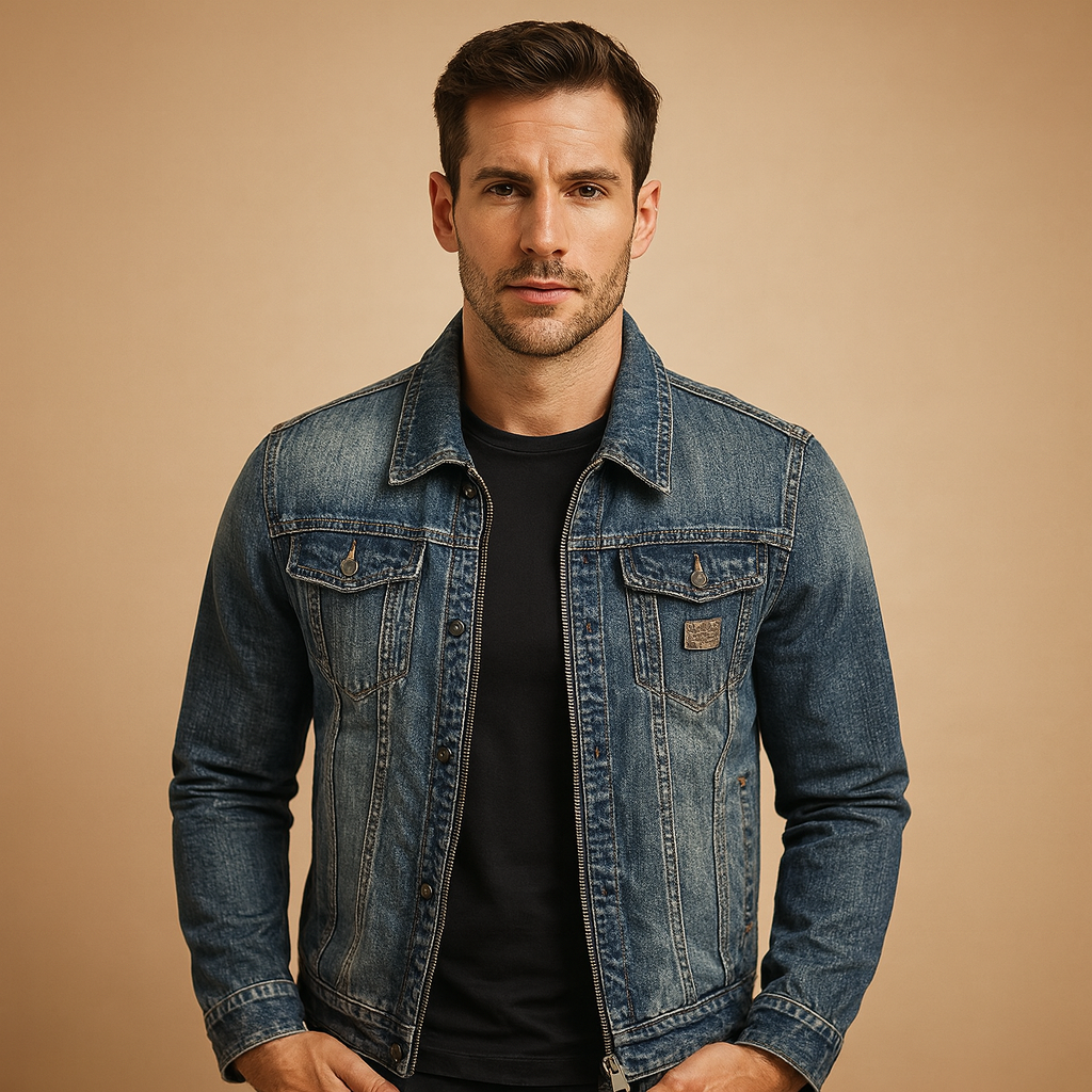 Timeless Mens Blue Jeans Jacket - Luxivelle