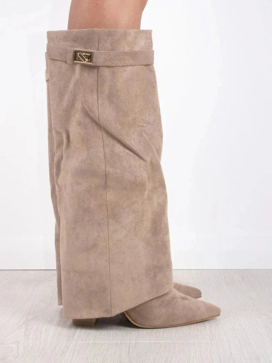 Vegan Leather Shark Lock Ankle Boots For Women Summer