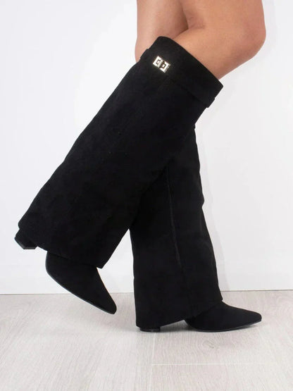 Vegan Leather Shark Lock Ankle Boots For Women Summer