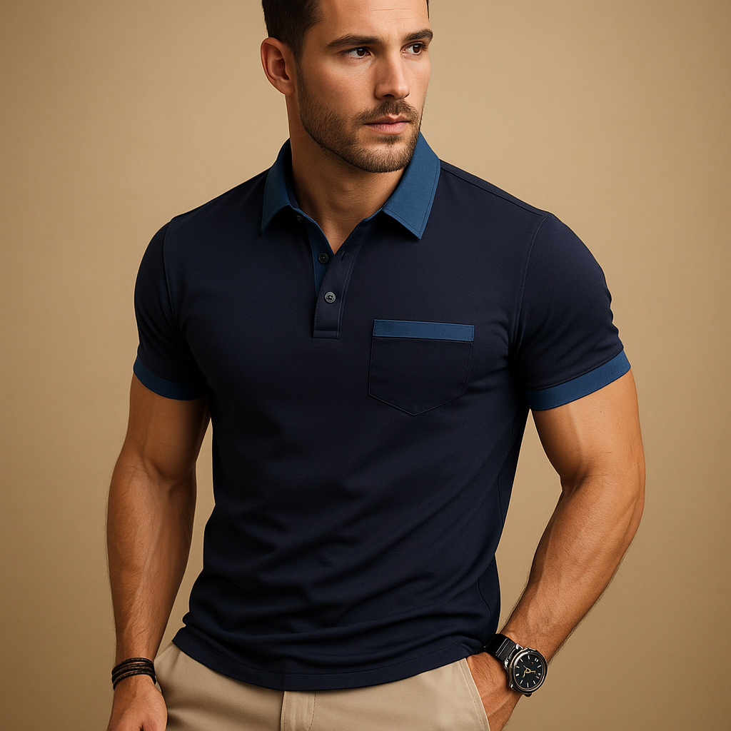 Men's Simple Button Front Polo Shirt - Luxivelle
