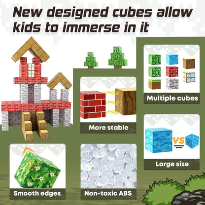 "Colorful 100-piece magnetic STEM building blocks set for kids, perfect for creative, educational play and construction."