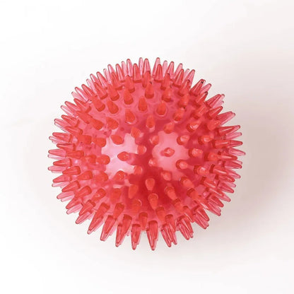Colorful 11 cm spike ball dog chewing toy with spiky texture, enhances dental health, suitable for active play and fetch.