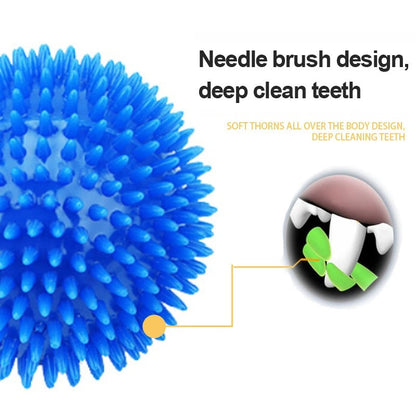 Colorful 11 cm spike ball dog chewing toy with spiky texture, enhances dental health, suitable for active play and fetch.