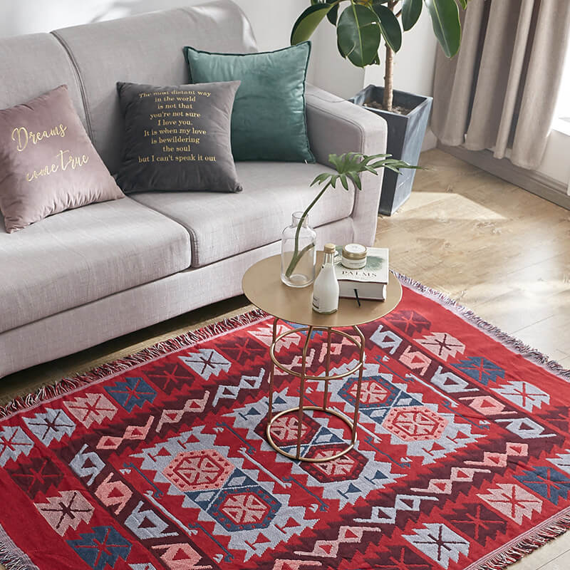Colorful Fringe Soft Knit Couch Throw Blanket - Luxivelle