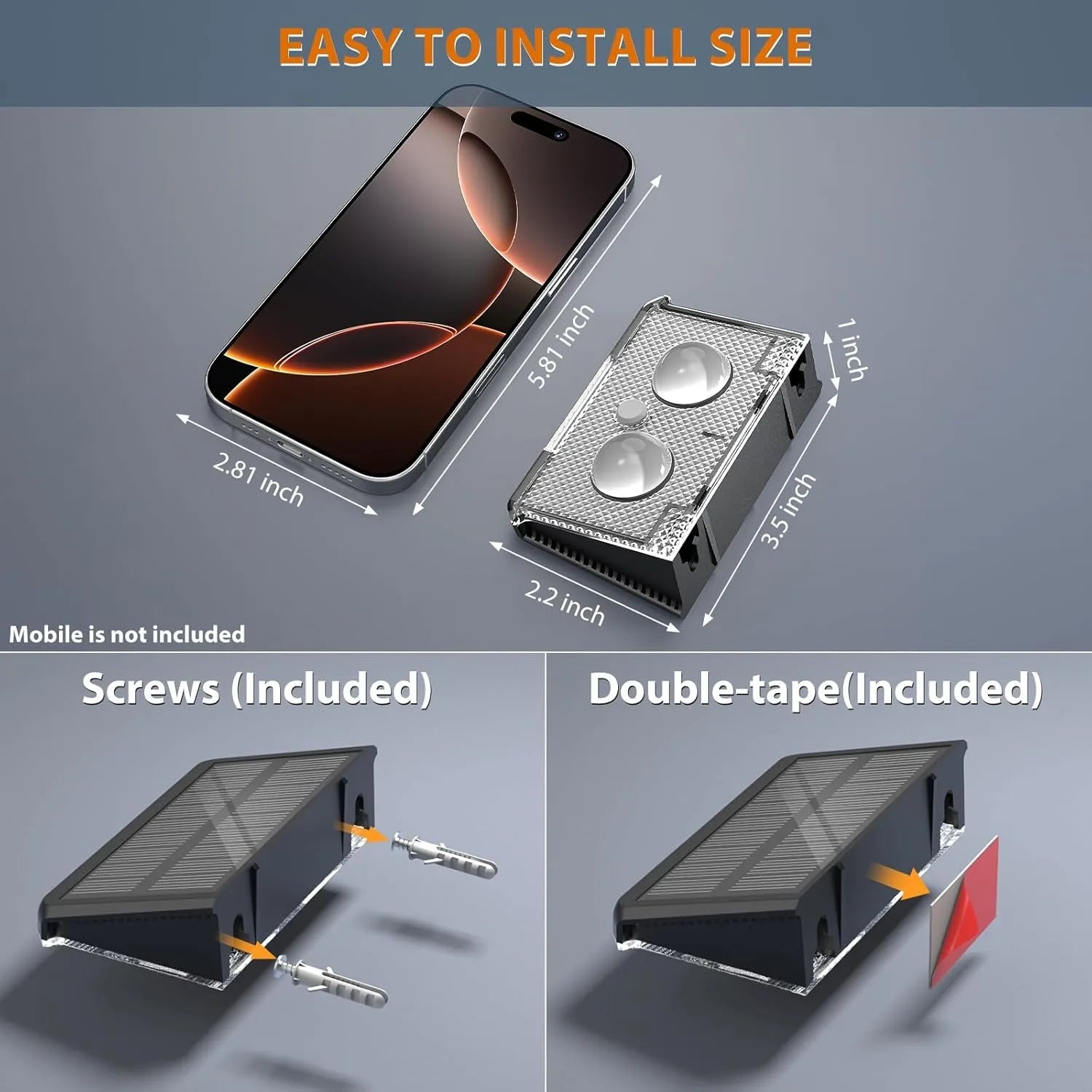 Colorful solar fence lights, 7-Color LED, sleek design, bright outdoor wall lights for gardens, patios, IP65 waterproof.