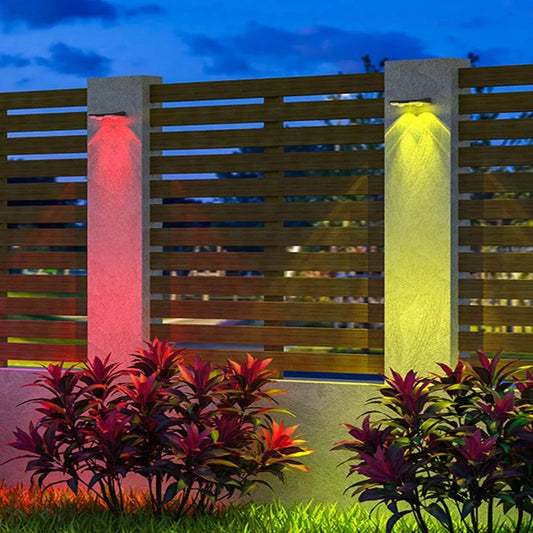 Colorful Outdoor Solar Wall Lanterns 7-Color LED Lights - Luxivelle