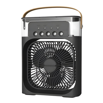 "Compact 3-in-1 portable air cooler humidifier, sleek design, adjustable fan speeds, ideal for small spaces, home or office u