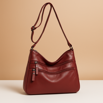 Compact anti-theft crossbody bag for women with secure zip closures, adjustable strap, and water-resistant design for everyday use.