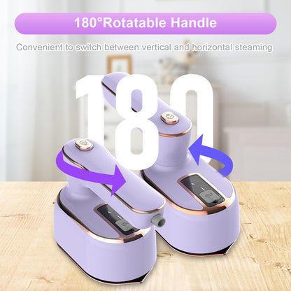 Compact handheld steam iron in blue, with a sleek design, ergonomic handle, and powerful steam for wrinkle-free clothes.
