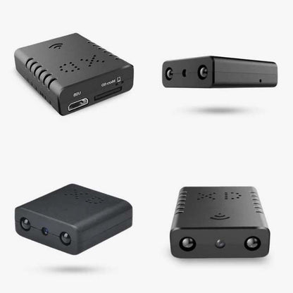 "Compact mini HD camera with night vision, ideal for discreet surveillance; small size for easy concealment in any setting."