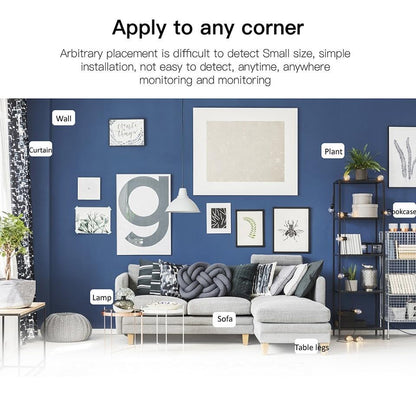 Compact WiFi Camera 1080P with night vision and motion detection, sleek design for discreet home or office surveillance.
