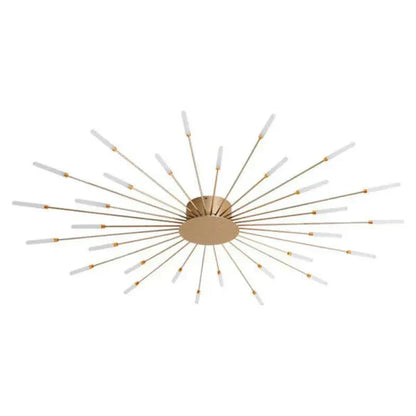 "Contemporary LED ceiling light fixture with swirling firework design, featuring metal and acrylic construction for modern de