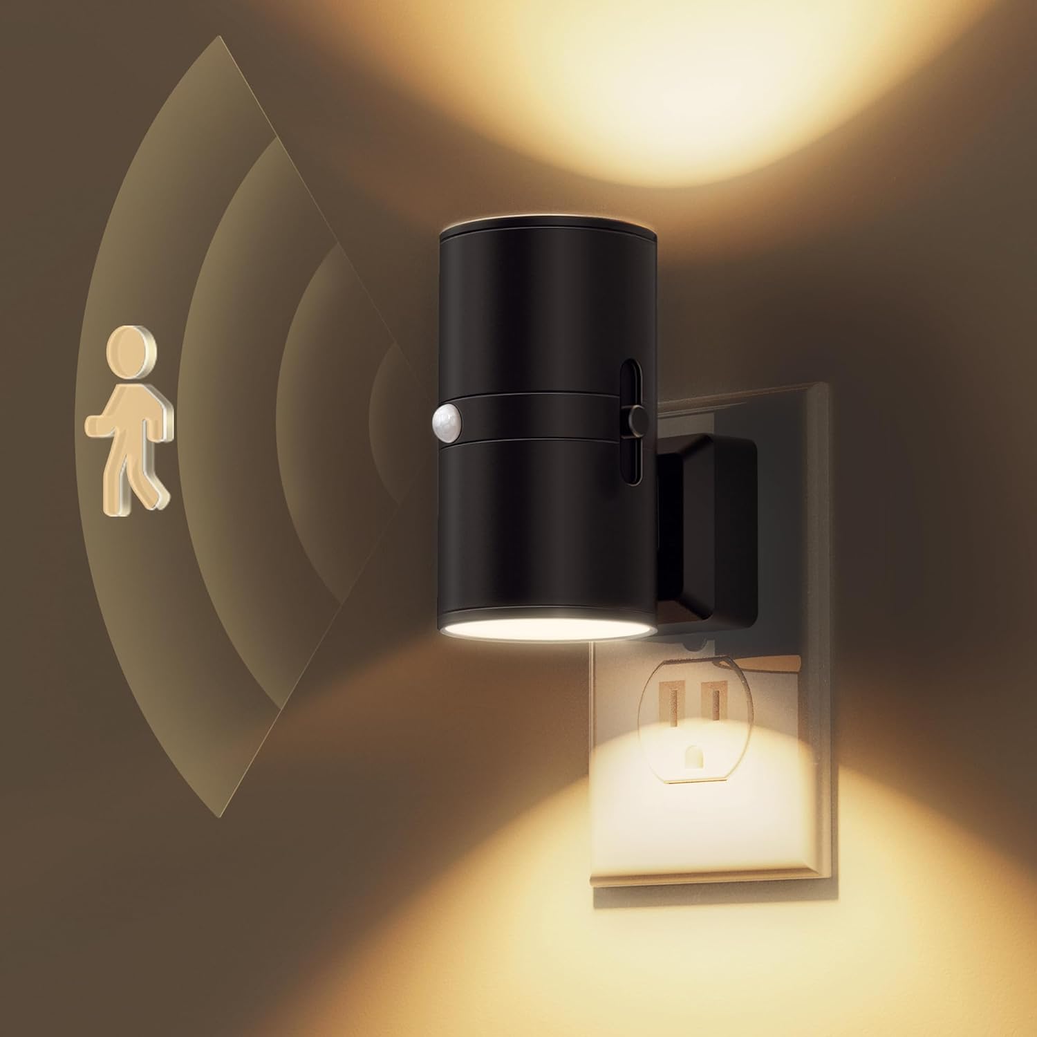 "Contemporary LED wall lamp with dual lighting modes, sleek modern design, emits soft glow, energy efficient for home decor."