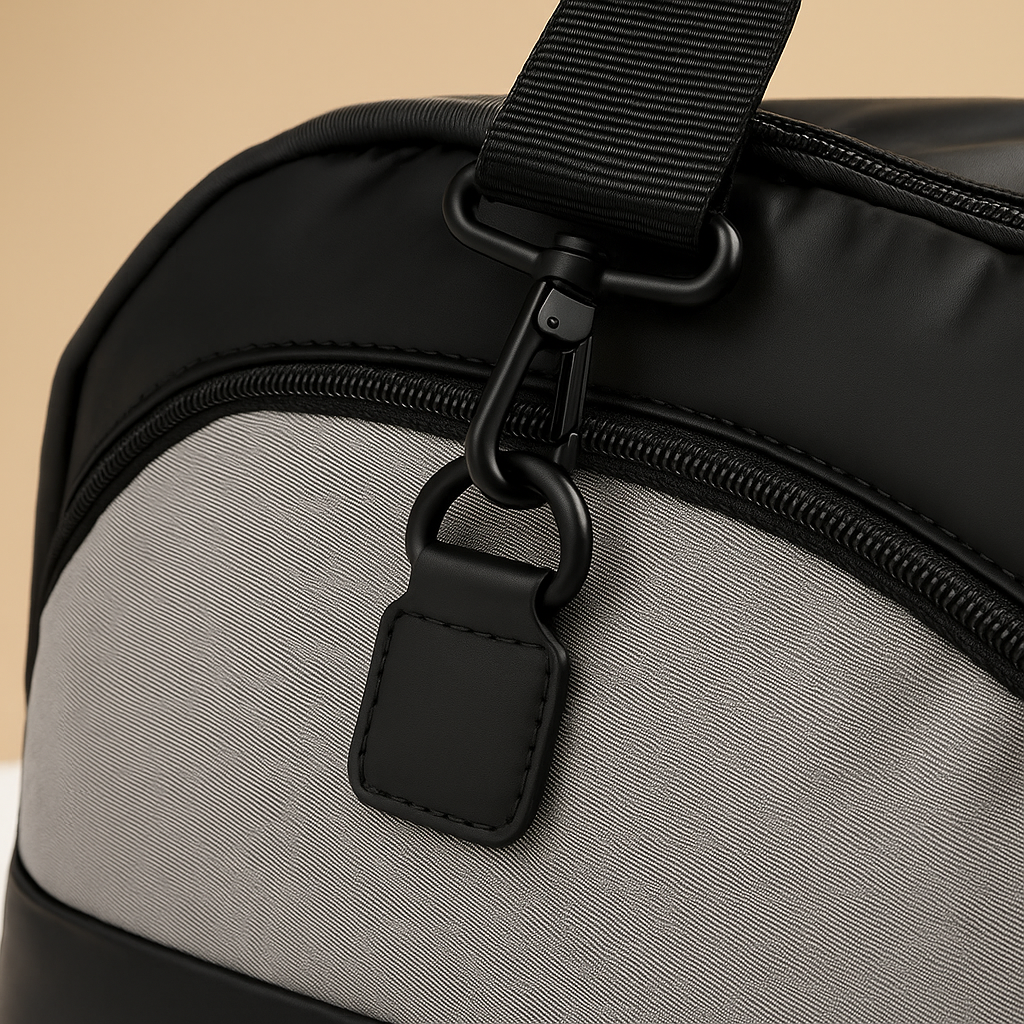 Convertible garment duffle bag for men with backpack straps, water-resistant material, and wrinkle-free suit compartment for travel and gym use.
