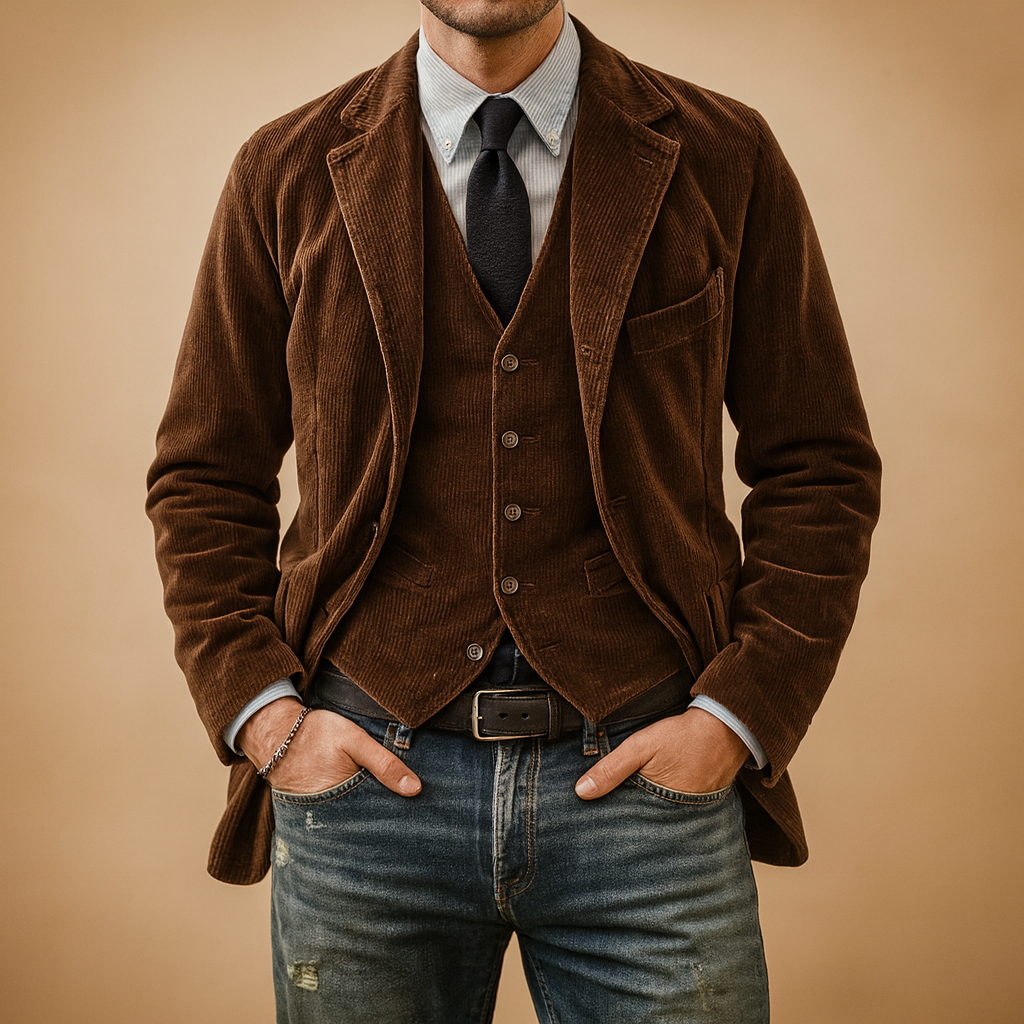 Rugged Mens Corduroy Blazer - Luxivelle