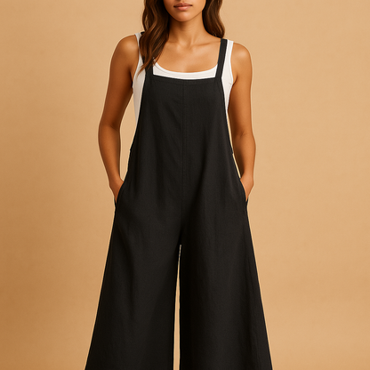 Relaxed Fit Linen Jumpsuit for Women - Luxivelle