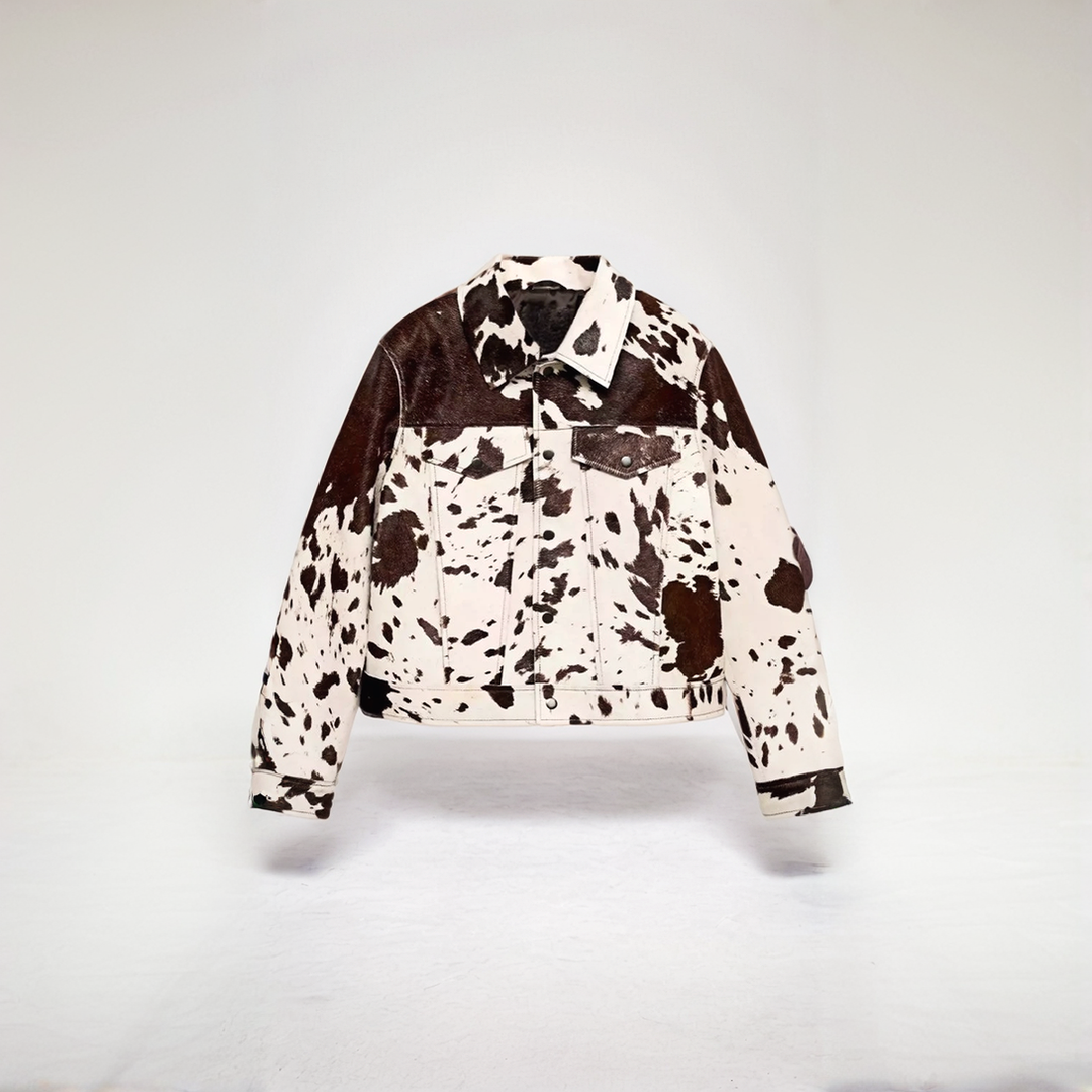 Fashionable Lady Cow Patterned Blazer Jacket - Luxivelle