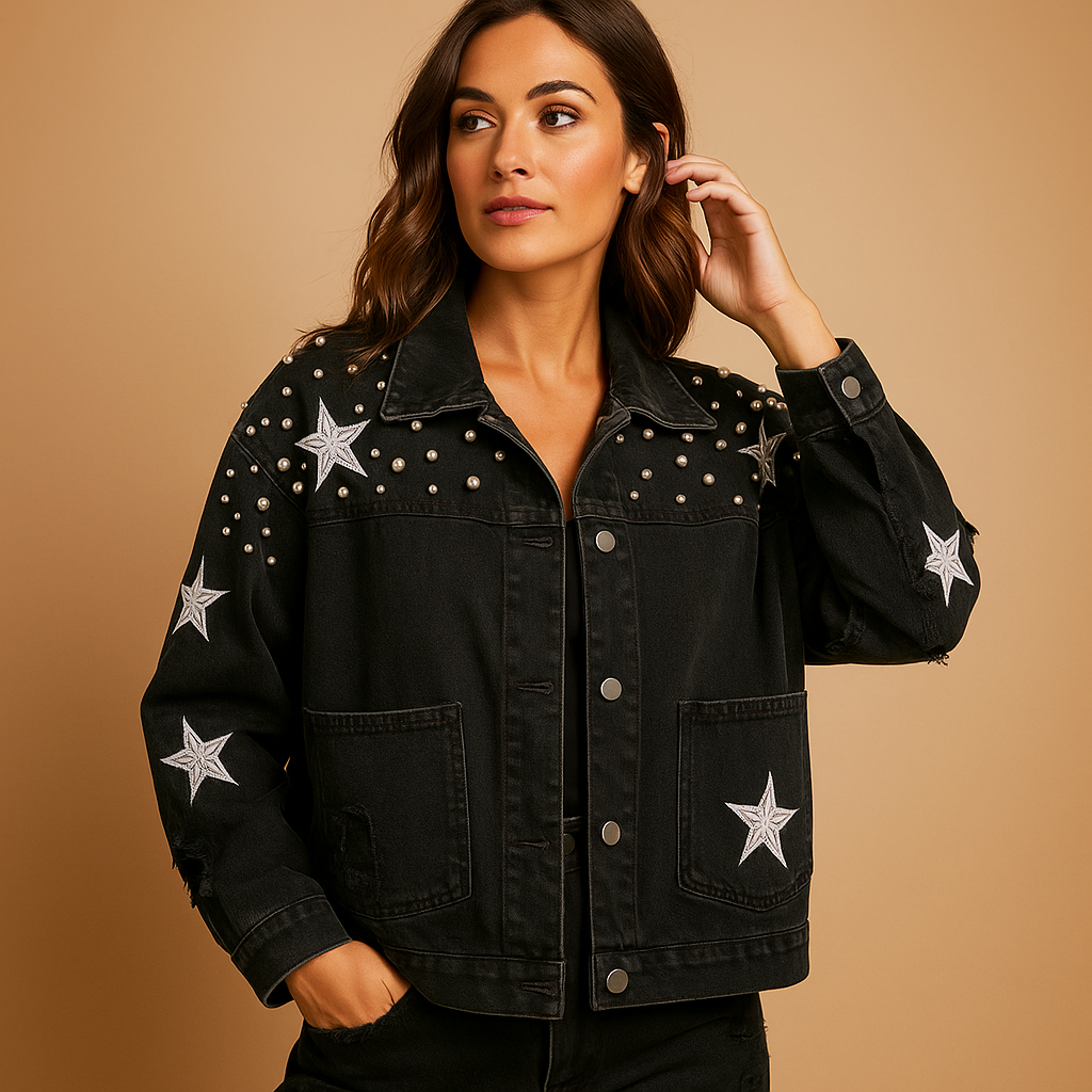 Fitted Women's Denim Jacket - Luxivelle