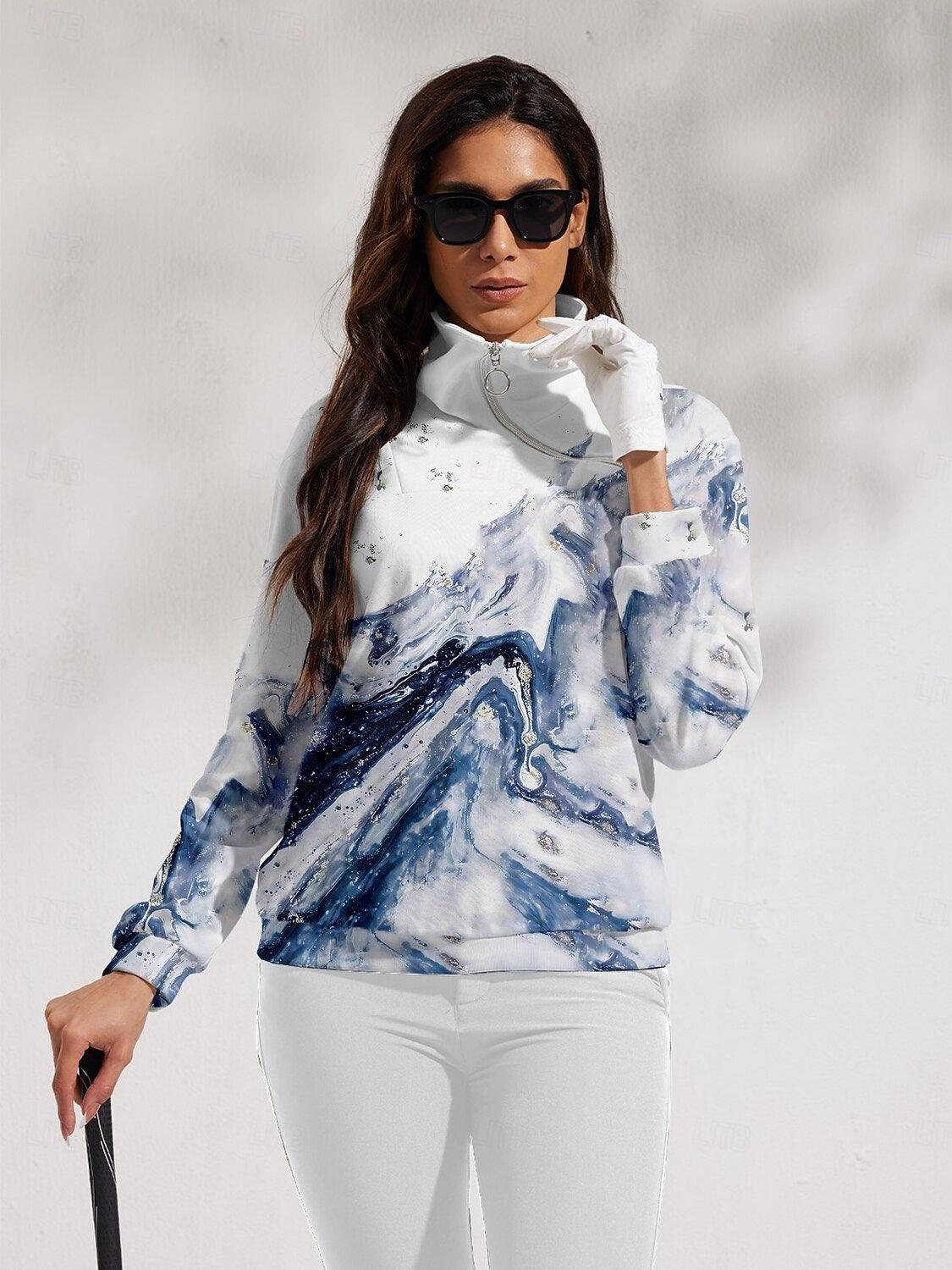 Graphic Print Golf Pullover Sweatshirt