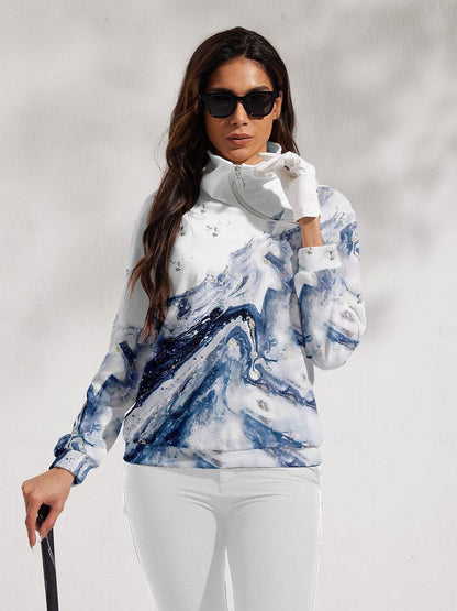 Graphic Print Golf Pullover Sweatshirt
