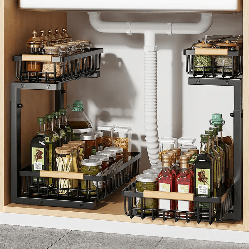 Sturdy Expandable Metal Under Sink Storage Rack