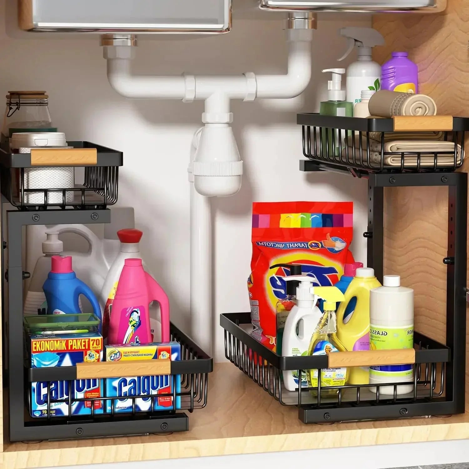 Sturdy Expandable Metal Under Sink Storage Rack - Luxivelle