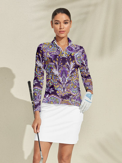 Women's Lightweight Golf Quarter Zip Shirt UPF 50+