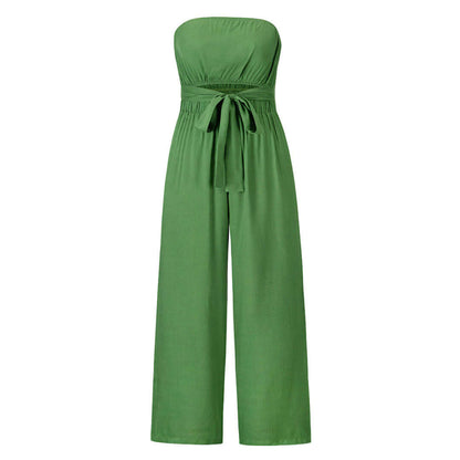 Sleeveless Summer Jumpsuit with Stretchy Waist