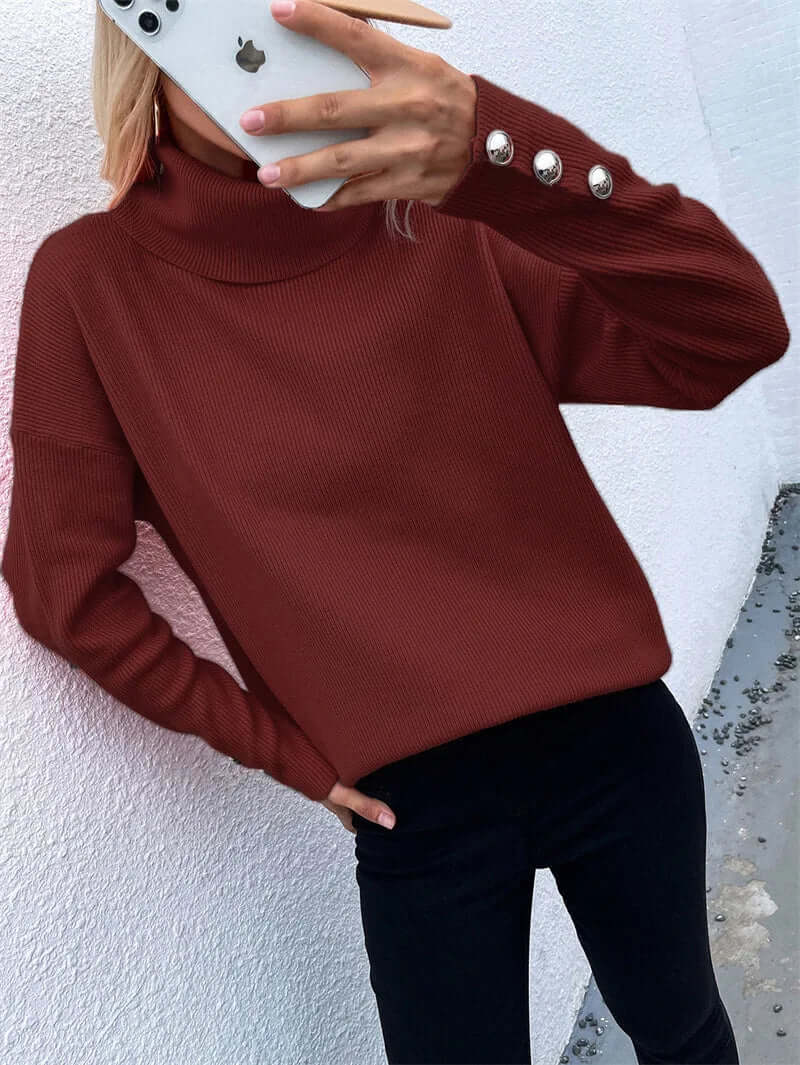 Warm Crew Neck Women's Knit Sweater