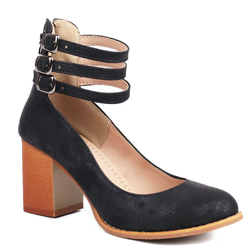 Comfortable Ankle Strap Sandals with Block Heel