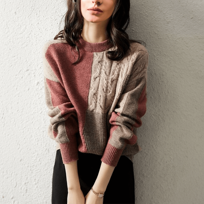 Casual Loose Fit Crew Neck Sweater - Luxivelle