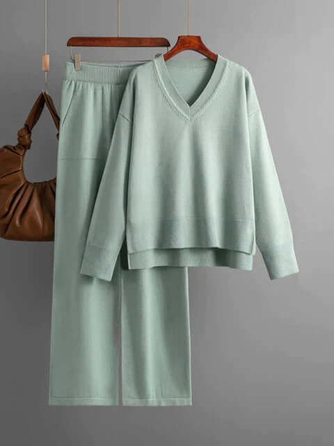 Ladies' Crew Neck Jumper and Loose Fit Pants Set