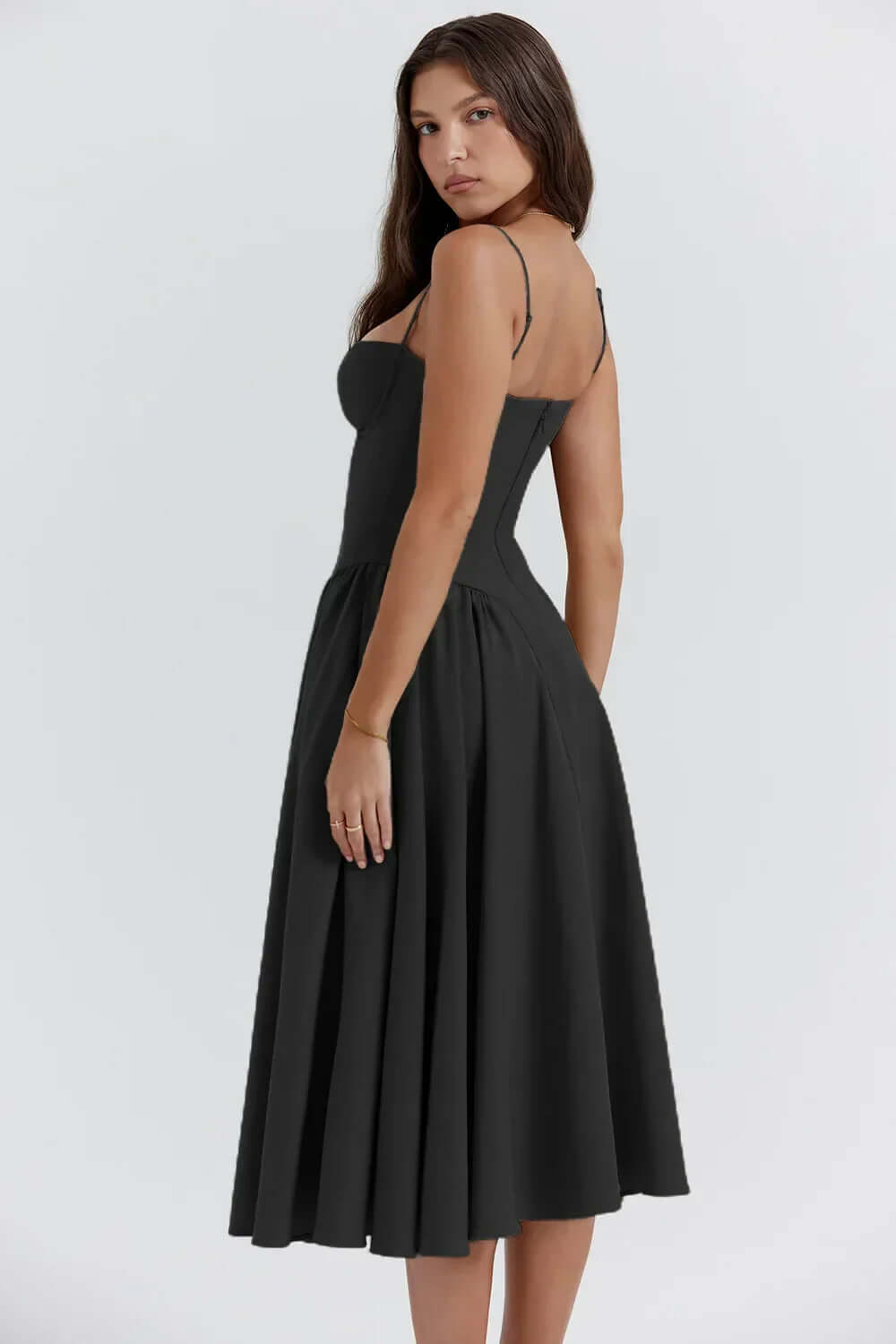 Feminine Strapless Bodycon Mid Length Dress