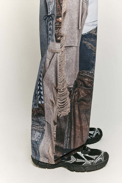 Loose Fit Floral Print Women's Pants
