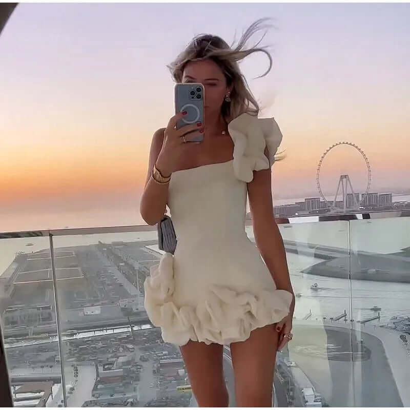 Sleeveless Ruffle Mini Party Dress for Women