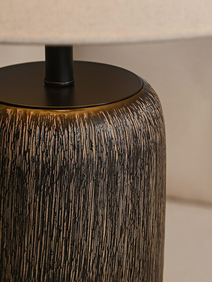 Traditional Wooden Table Lamp with Metal Details