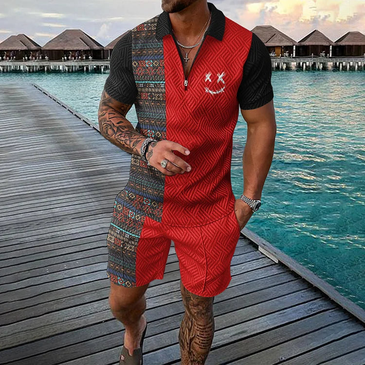 Casual Golf Shirt Shorts Combo