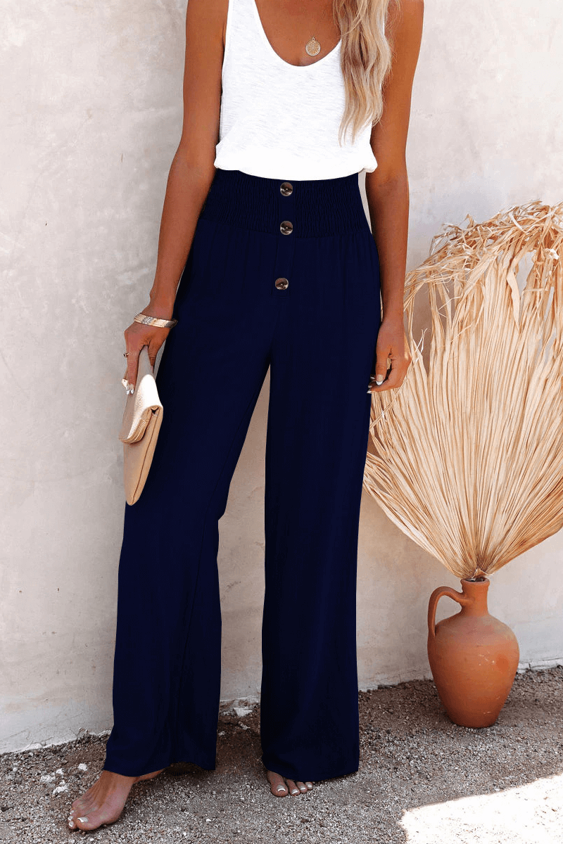 Ladies Comfortable Loose Fit Pants with Button Fly
