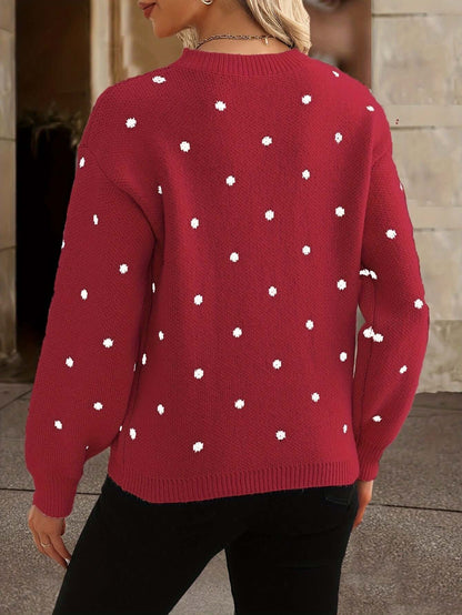 Ladies Classic Spotted Knit Sweater
