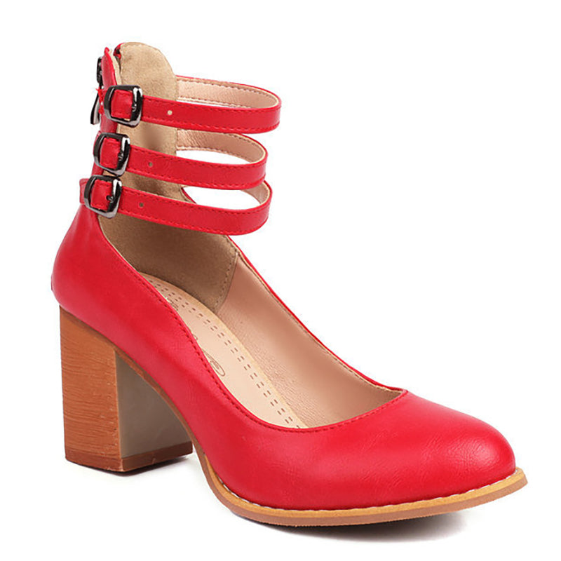 Comfortable Ankle Strap Sandals with Block Heel